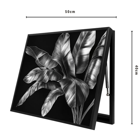 Capac tablou pentru contor electric, Naimeed D7245, mascare tablou electric, design modern si elegant, 40x50x3,8cm, rama neagra