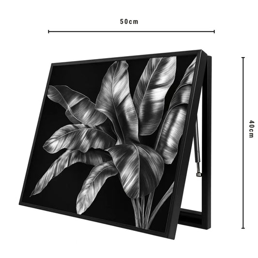 Capac tablou pentru contor electric, Naimeed D7245, mascare tablou electric, design modern si elegant, 40x50x3,8cm, rama neagra - 221.ro