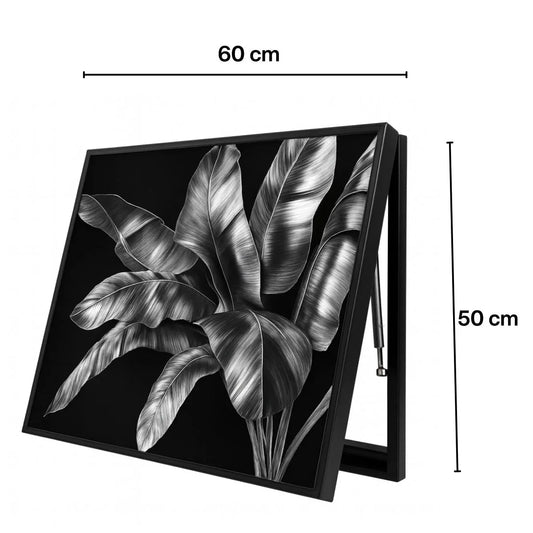 Capac tablou pentru contor electric, Naimeed D7251, mascare tablou electric, design modern si elegant, 50x60x3,8cm, rama neagra - 221.ro