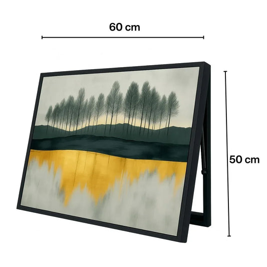 Capac tablou pentru contor electric, Naimeed D7252, mascare tablou electric, design modern si elegant, 50x60x3,8cm, rama neagra - 221.ro