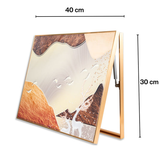 Capac tablou pentru contor electric, Naimeed D7254, mascare tablou electric, design modern si elegant, 30x40x4cm, rama aurie