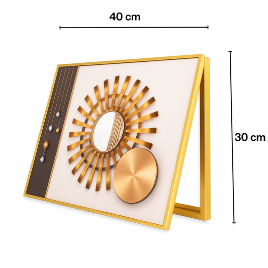 Capac tablou pentru contor electric, Naimeed D7255, mascare tablou electric, design modern si elegant, 30x40x4cm, rama aurie