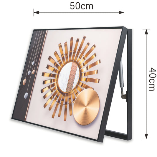 Capac tablou pentru contor electric, Naimeed D7272, mascare tablou electric, design modern si elegant, 40x50x4cm, rama neagra