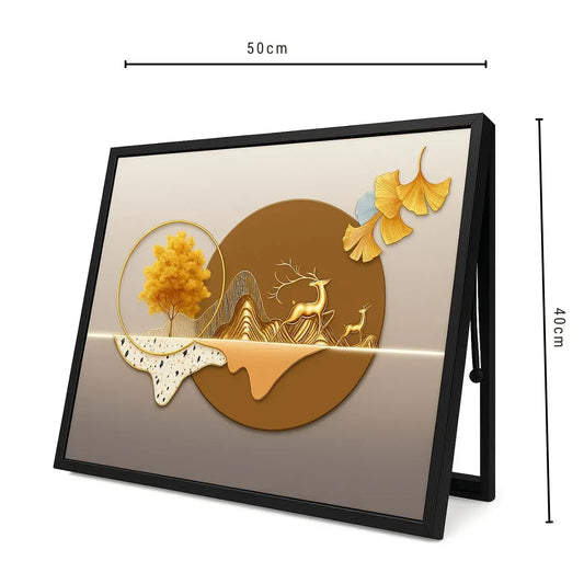 Capac tablou pentru contor electric, Naimeed D7273, mascare tablou electric, design modern si elegant, 40x50x4cm, rama neagra - 221.ro
