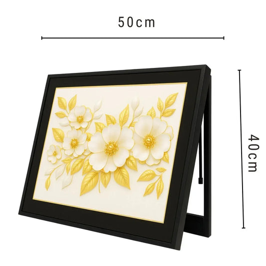 Capac tablou pentru contor electric, Naimeed D7275, mascare tablou electric, design modern si elegant, 40x50x4cm, rama neagra - 221.ro