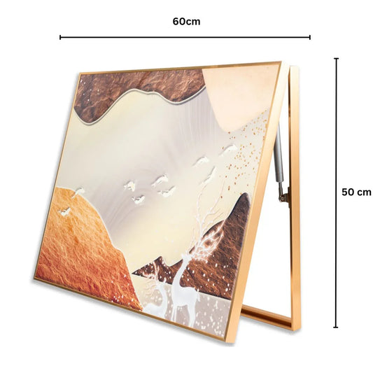 Capac tablou pentru contor electric, Naimeed D7280, mascare tablou electric, design modern si elegant, 50x60x4cm, rama aurie - 221.ro