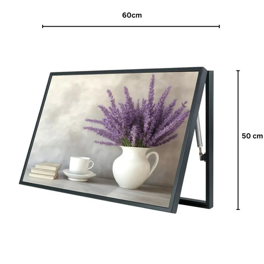 Capac tablou pentru contor electric, Naimeed D7282, mascare tablou electric, design modern si elegant, 50x60x4 cm, rama neagra - 221.ro