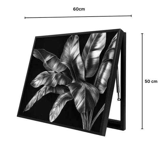Capac tablou pentru contor electric, Naimeed D7283, mascare tablou electric, design modern si elegant, 50x60x4 cm, rama neagra - 221.ro