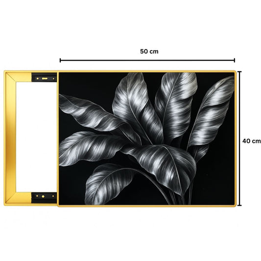 Capac tablou pentru contor electric, Naimeed D7294, mascare tablou electric, design modern si elegant, 40x50x2.8 cm, rama aurie