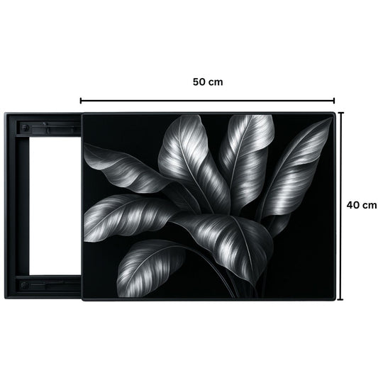 Capac tablou pentru contor electric, Naimeed D7299, mascare tablou electric, design modern si elegant, 40x50x2.8 cm, rama neagra