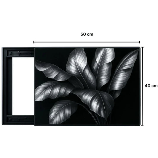 Capac tablou pentru contor electric, Naimeed D7299, mascare tablou electric, design modern si elegant, 40x50x2.8 cm, rama neagra - 221.ro