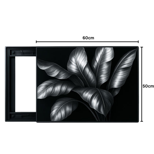 Capac tablou pentru contor electric, Naimeed D7305, mascare tablou electric, design modern si elegant, 50x60x2.8 cm, rama neagra
