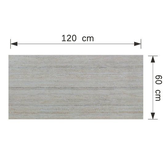 Panou decorativ din praf de piatra, Naimeed D7310, flexibil, ignifug, strat protector ceramic, rezistent la razele UV, 120x60x0.2 cm, alb bejuit - 221.ro