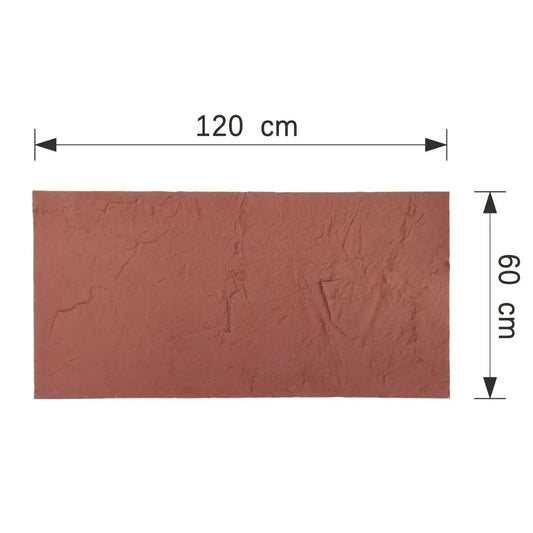 Panou decorativ din praf de piatra, Naimeed D7318, flexibil, ignifug, strat protector ceramic, rezistent la razele UV, 120x60x0.2 cm, rosu caramiziu - 221.ro