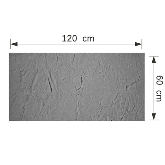 Panou decorativ din praf de piatra, Naimeed D7319, flexibil, ignifug, strat protector ceramic, rezistent la razele UV, 120x60x0.2 cm, gri deschis - 221.ro