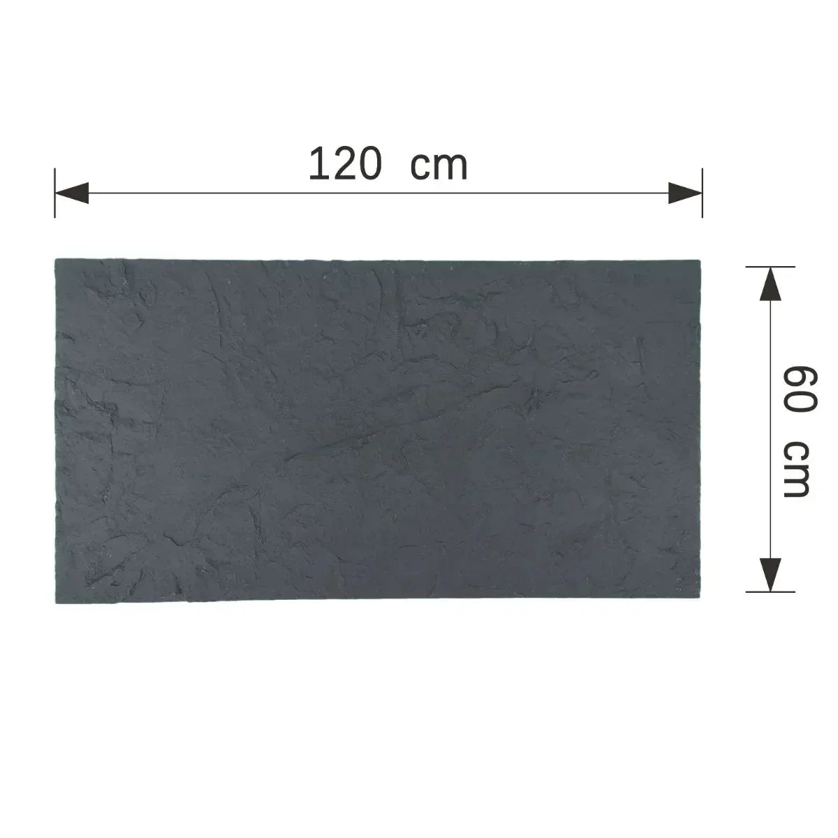 Panou decorativ din praf de piatra, Naimeed D7320, flexibil, ignifug, strat protector ceramic, rezistent la razele UV, 120x60x0.2 cm, gri inchis - 221.ro