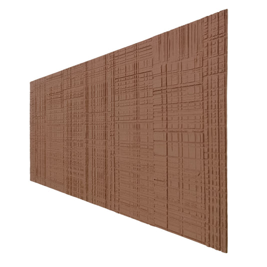 Panou decorativ din praf de piatra, Naimeed D7329, flexibil, ignifug, strat protector ceramic, rezistent la razele UV, 120x60x0.2 cm, maro scortisoara