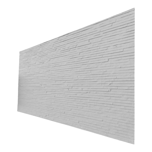 Panou decorativ din praf de piatra, Naimeed D7331, flexibil, ignifug, strat protector ceramic, rezistent la razele UV, 120x60x0.2 cm, alb - 221.ro