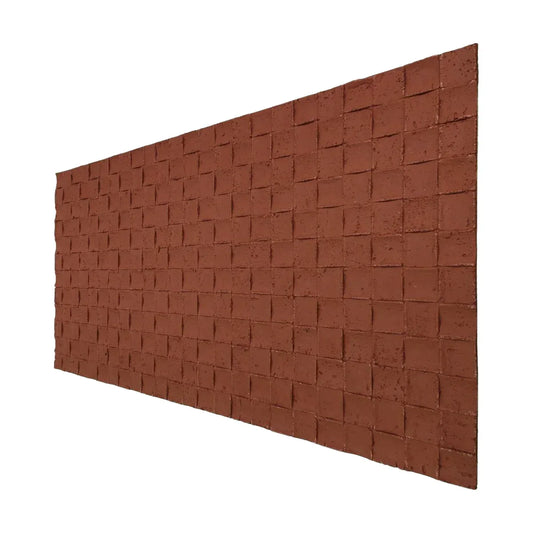 Panou decorativ din praf de piatra, Naimeed D7342, flexibil, ignifug, strat protector ceramic, rezistent la razele UV, 120x60x0.2 cm, rosu caramiziu - 221.ro