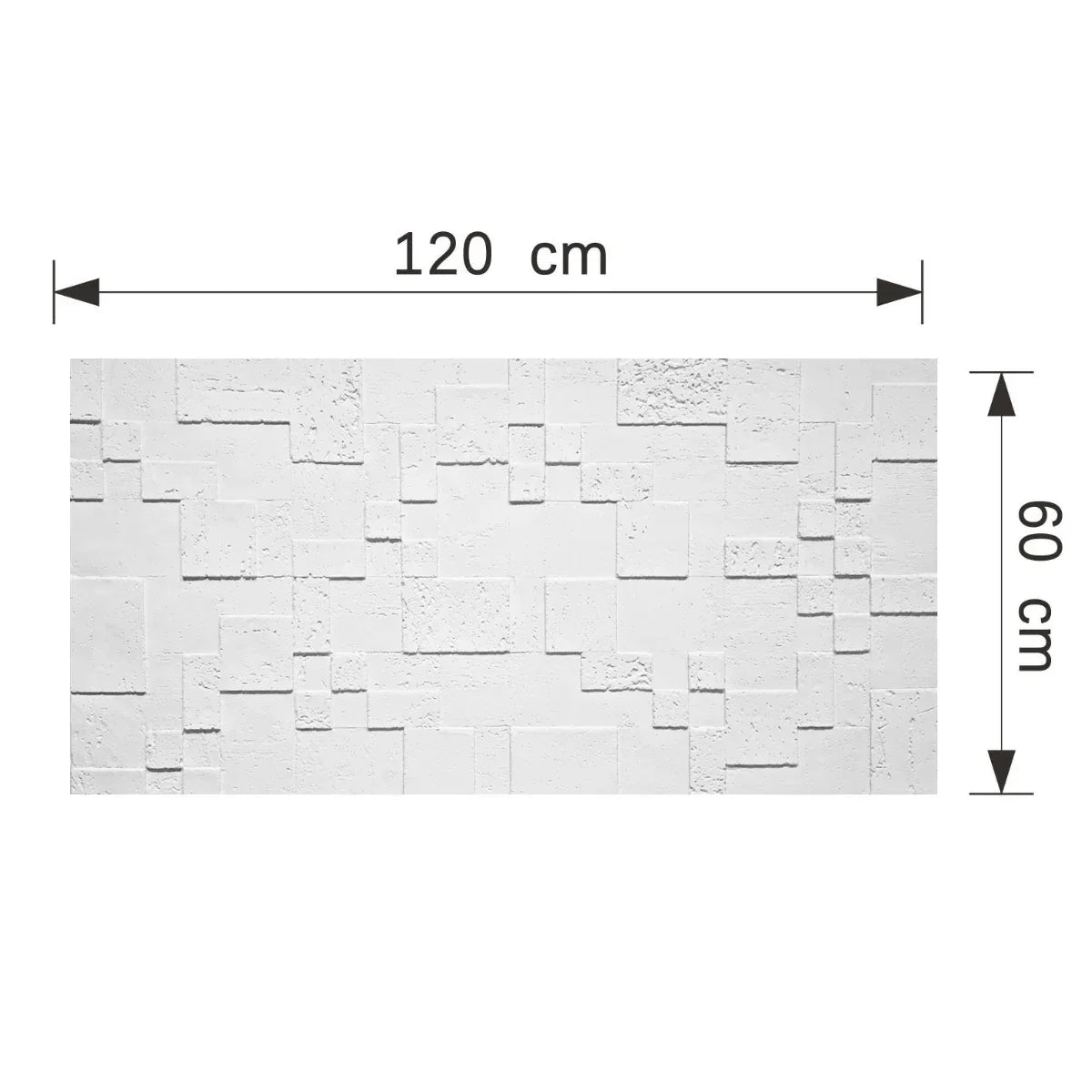 Set 12 panouri decorative din praf de piatra, Naimeed D7362, flexibile, ignifuge, strat protector ceramic, rezistente la razele UV, 120x60x0.2 cm, alb - 221.ro