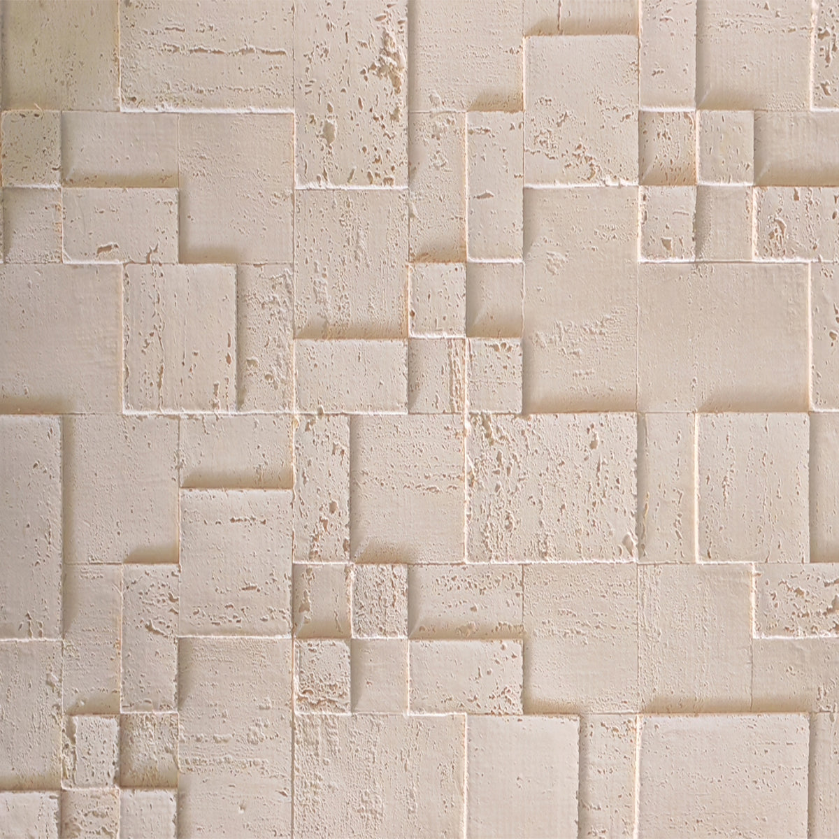 Panou decorativ din praf de piatra, Naimeed D7363, flexibil, ignifug, strat protector ceramic, rezistent la razele UV, 120x60x0.2 cm, crem deschis