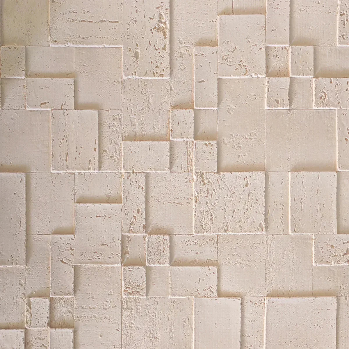 Panou decorativ din praf de piatra, Naimeed D7363, flexibil, ignifug, strat protector ceramic, rezistent la razele UV, 120x60x0.2 cm, crem deschis - 221.ro