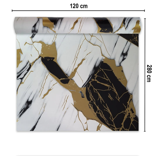 Rola panou autoadeziv, Naimeed D7383, design modern, 2.5mm grosime, 120x280cm, Alb/Negru - 221.ro