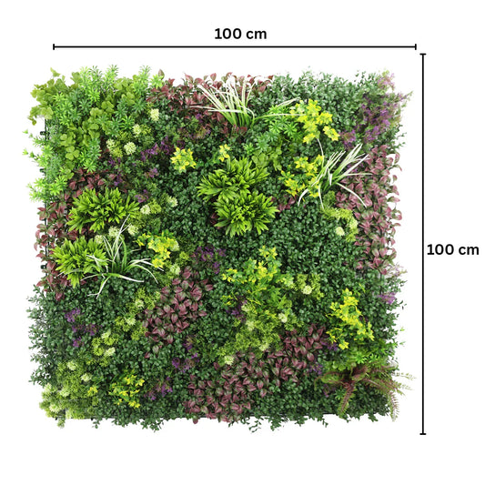 Panou din plante artificiale,cu frunze, Naimeed D7430, Multicolor, 100x100 cm - 221.ro