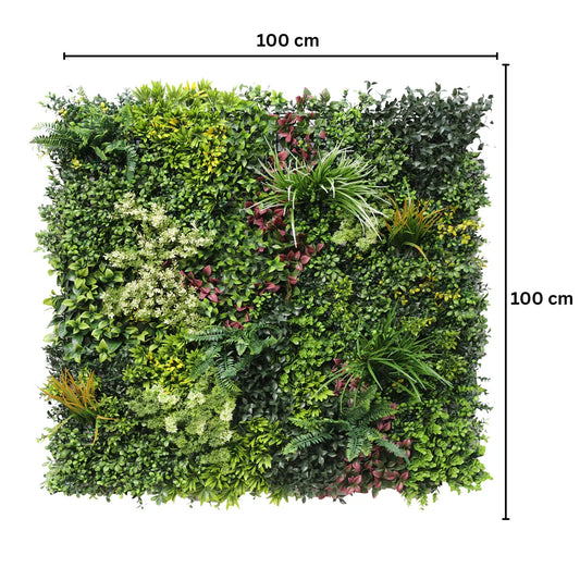 Panou din plante artificiale,cu frunze, Naimeed D7431, Multicolor, 100x100 cm - 221.ro