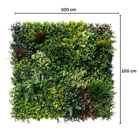 Panou din plante artificiale,cu frunze, Naimeed D7433, Multicolor, 100x100 cm - 221.ro