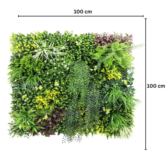 Panou din plante artificiale,cu frunze, Naimeed D7434, Multicolor, 100x100 cm - 221.ro