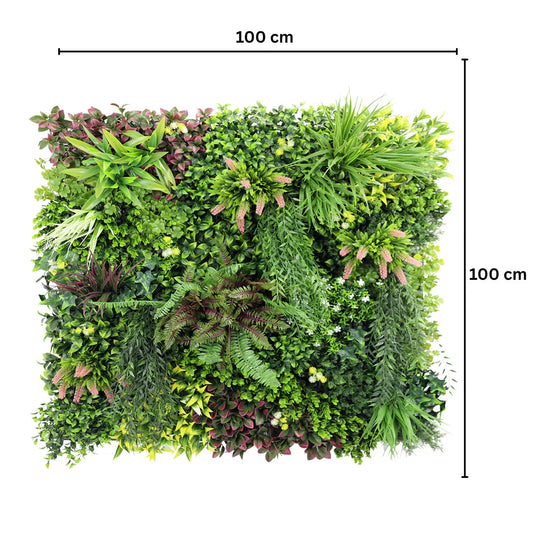 Panou din plante artificiale,cu frunze, Naimeed D7435, Multicolor, 100x100 cm - 221.ro