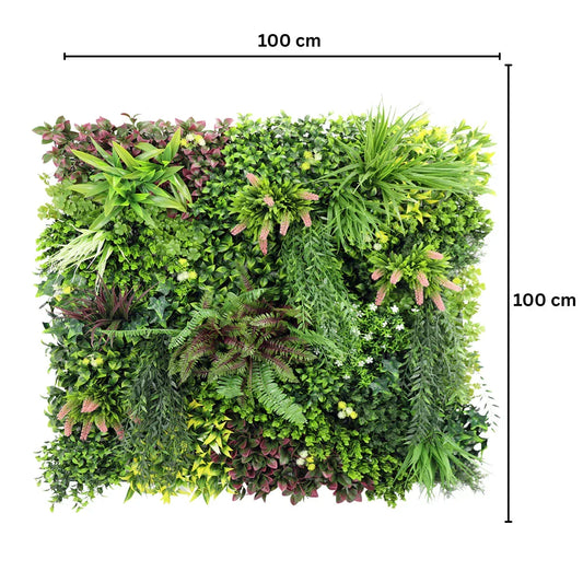 Panou din plante artificiale,cu frunze, Naimeed D7435, Multicolor, 100x100 cm - 221.ro
