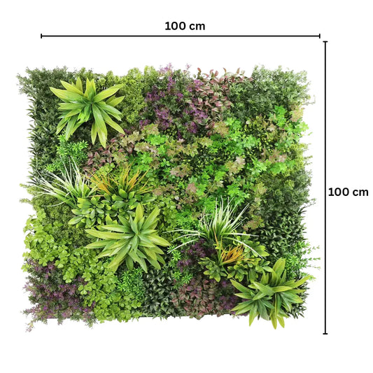 Panou din plante artificiale,cu frunze, Naimeed D7439, Multicolor, 100x100 cm - 221.ro