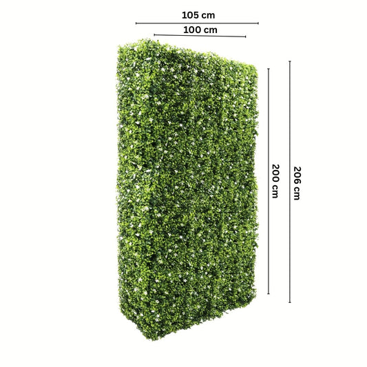 Gard viu din plante artifciciale, cu structura din metal, Naimeed D7460, dimensiuni 206x105x33cm