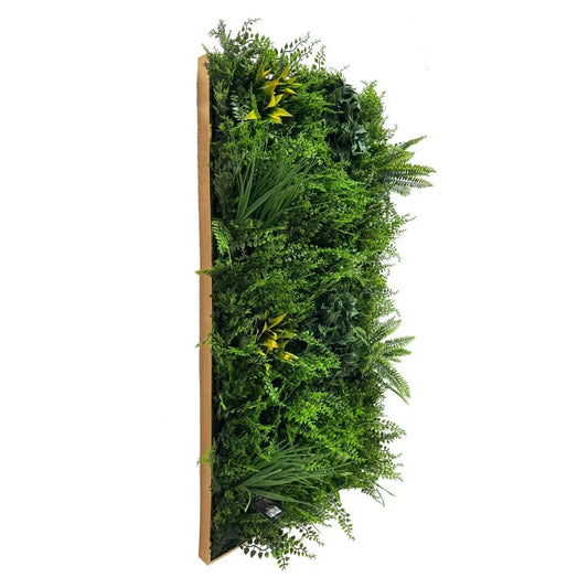 Panou din plante artificiale,cu rama aurie, Naimeed D7469, Verde, 50x100 cm - 221.ro