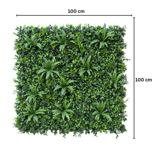 Panou din plante artificiale,cu frunze, Naimeed D7477, Verde, 100x100 cm