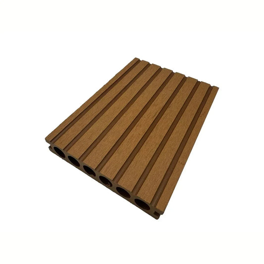 Pardoseala decking terasa din compozit WPC, Naimeed D7482, rezistenta sporita, 280x14x2.5cm, Maro tec - 221.ro