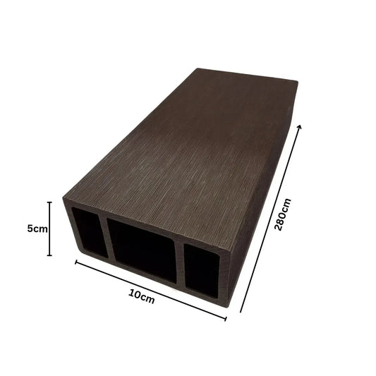 Profil dreptunghiular ranforsat din WPC co-extrudat, Naimeed D7502, 280×10×5 cm, maro închis - 221.ro