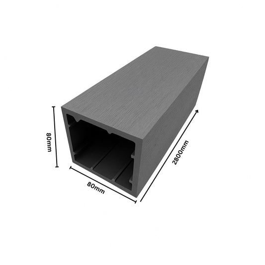 Profil ranforsat din WPC co-extrudat, Naimeed D7508, 280×8×8 cm, gri