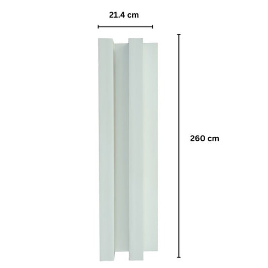 Panou decorativ riflaj WPC, montaj rapid, rezistenta ridicata, Naimeed D7517, 260x21.4x6cm, alb