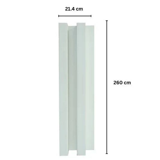 Panou decorativ riflaj WPC, montaj rapid, rezistenta ridicata, Naimeed D7517, 260x21.4x6cm, alb - 221.ro
