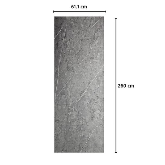 Panou decorativ riflaj WPC, Naimeed D7557,aspect rafinat si montaj usor, 260x61.1x0.9cm, gri marmorat