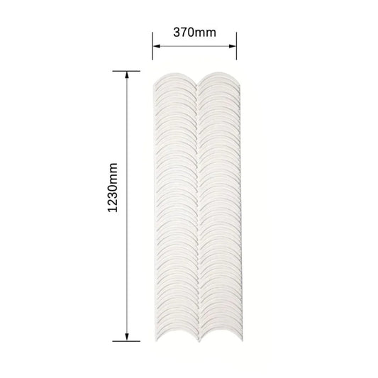 Panou decorativ 3D, efect piatră ondulata, ultraușor, Naimeed D7567, pentru interior și exterior, 123x37x3.5cm, Alb