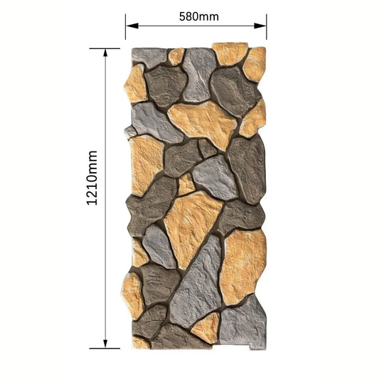 Panou decorativ 3D, efect piatră naturală, ultraușor, Naimeed D7572, pentru interior și exterior, 121x58x4cm, Multicolor - 221.ro