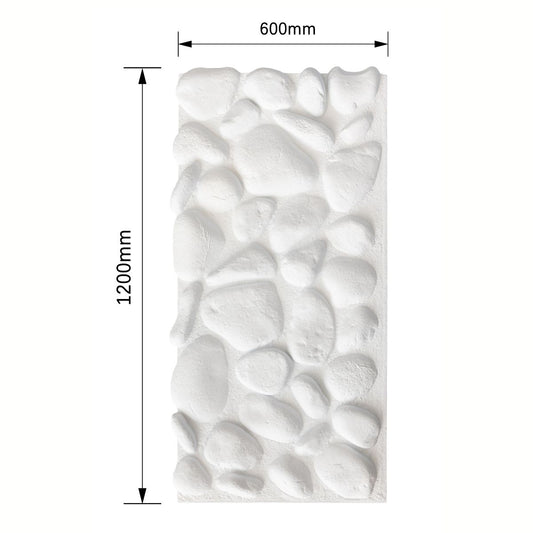 Panou decorativ 3D, efect piatră naturală, ultraușor, Naimeed D7576, pentru interior și exterior, 120x60x5.7cm, Alb