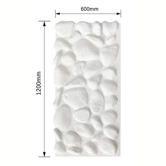 Panou decorativ 3D, efect piatră naturală, ultraușor, Naimeed D7576, pentru interior și exterior, 120x60x5.7cm, Alb - 221.ro