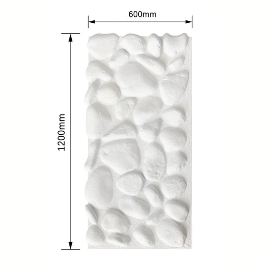 Panou decorativ 3D, efect piatră naturală, ultraușor, Naimeed D7576, pentru interior și exterior, 120x60x5.7cm, Alb - 221.ro
