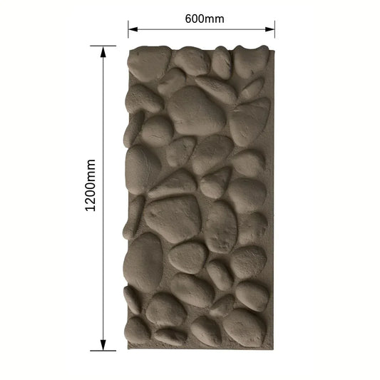 Panou decorativ 3D, efect piatră naturală, ultraușor, Naimeed D7577, pentru interior și exterior, 120x60x5.7cm, Maro deschis - 221.ro
