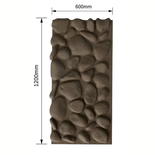 Panou decorativ 3D, efect piatră naturală, ultraușor, Naimeed D7578, pentru interior și exterior, 120x60x5.7cm, Maro inchis - 221.ro